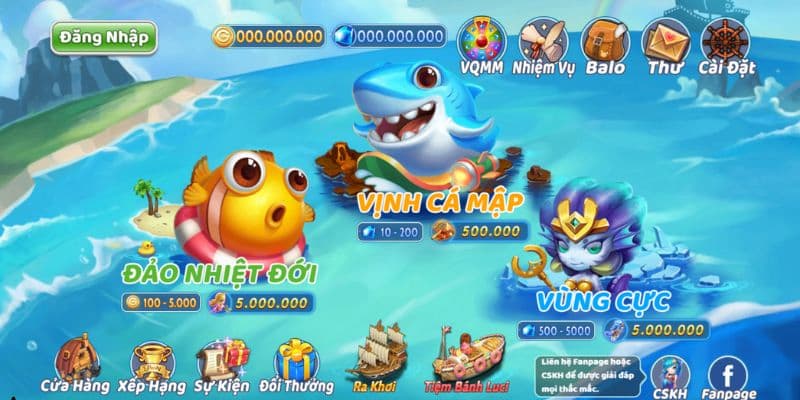 Vũ khí săn cá Tiểu Tiên đa dạng